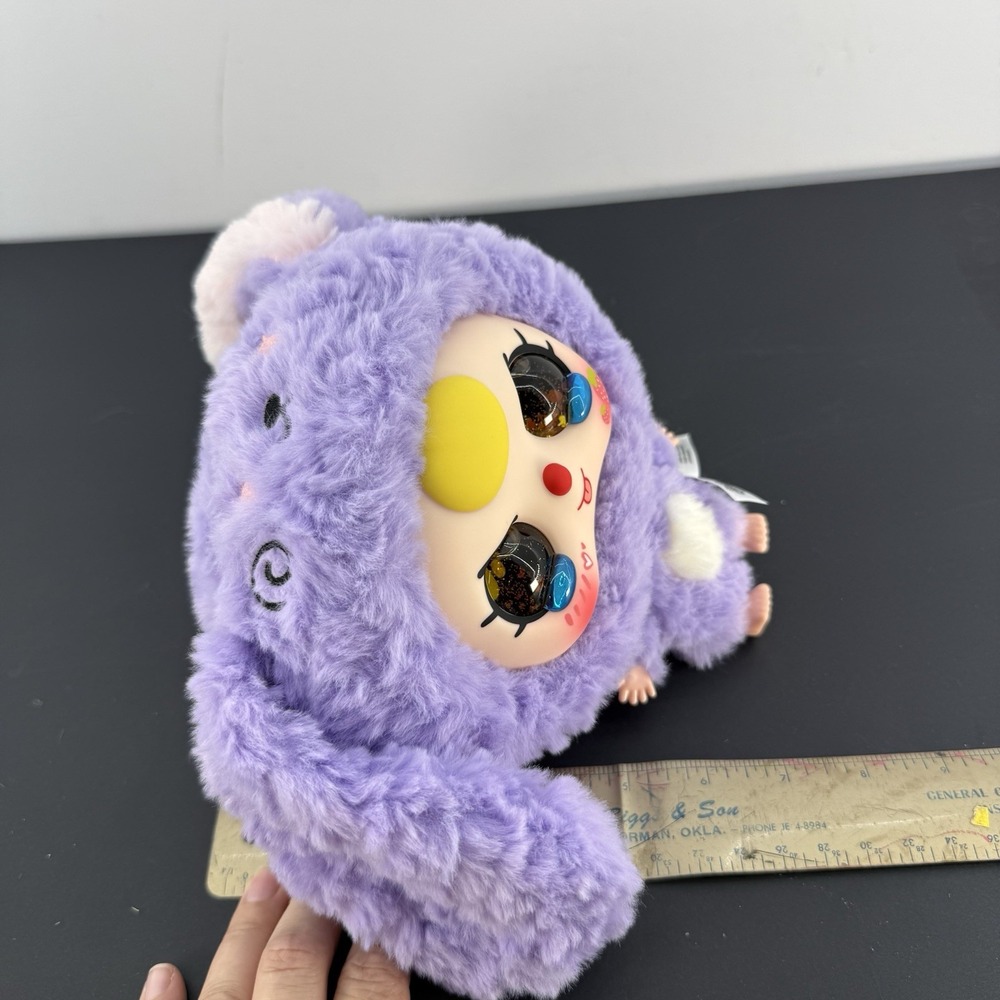 Authentic Baby Three Series Big-head Baby Zipper Bag Purple Plush Nice! - Picture 10 of 11